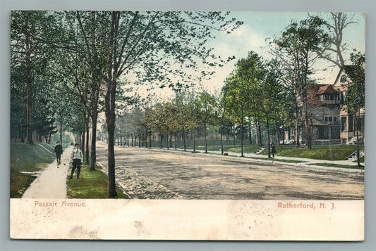 RUTHERFORD NJ PASSAIC AVENUE UNDIVIDED ANTIQUE POSTCARD