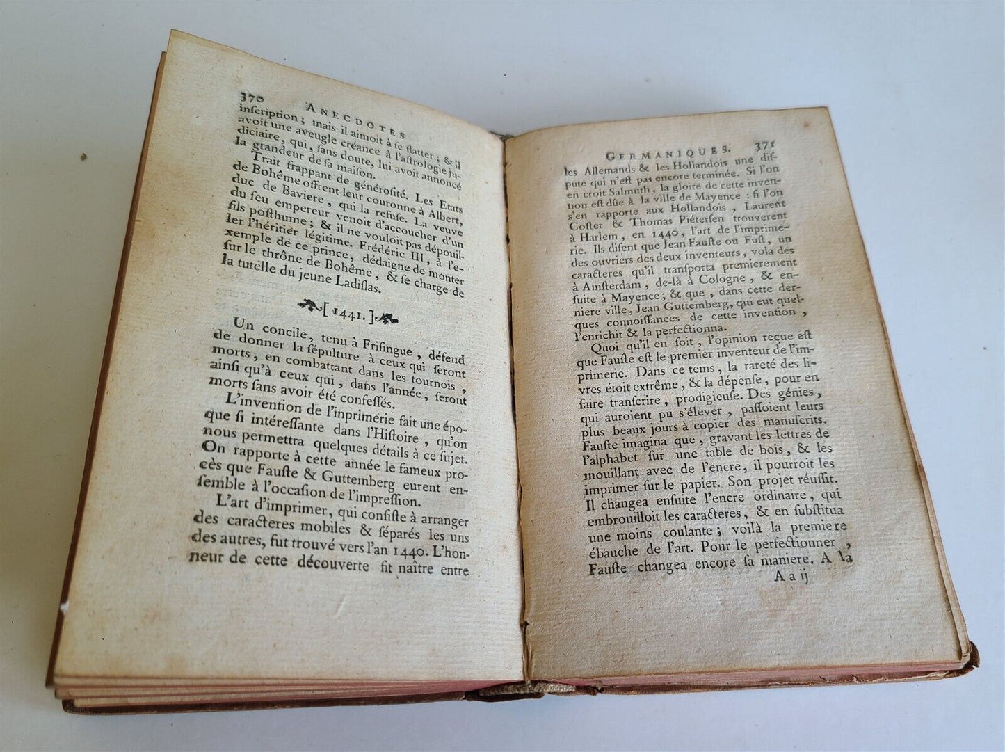 1779 ANECDOTES GERMANIQUES antique FRENCH HISTORY of GERMANY