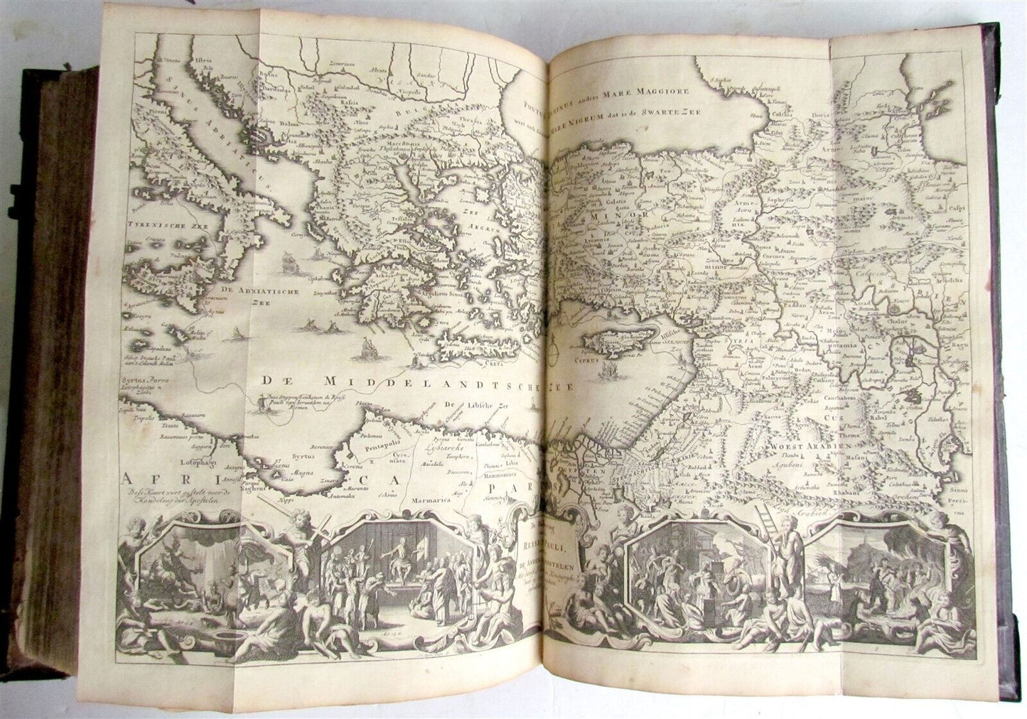 1738 BIBLE in DUTCH ILLUSTRATED w/ MAPS MASSIVE FOLIO in DUTCH antique BIBLIA