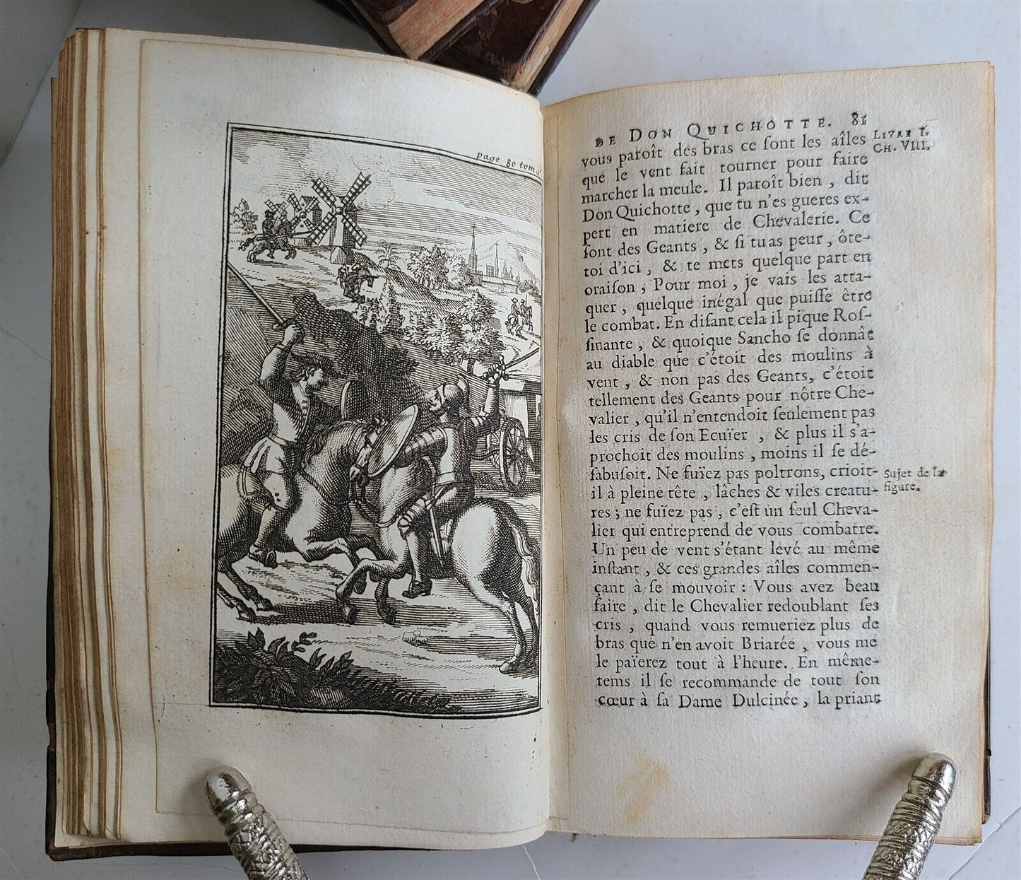 1713 DON QUICHOTTE DE LA MANCHE by CERVANTES 6 VOLUMES antique ILLUSTRATED