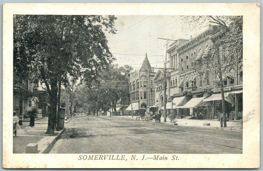 SOMERVILLE NJ MAIN STREET UNDIVIDED ANTIQUE POSTCARD
