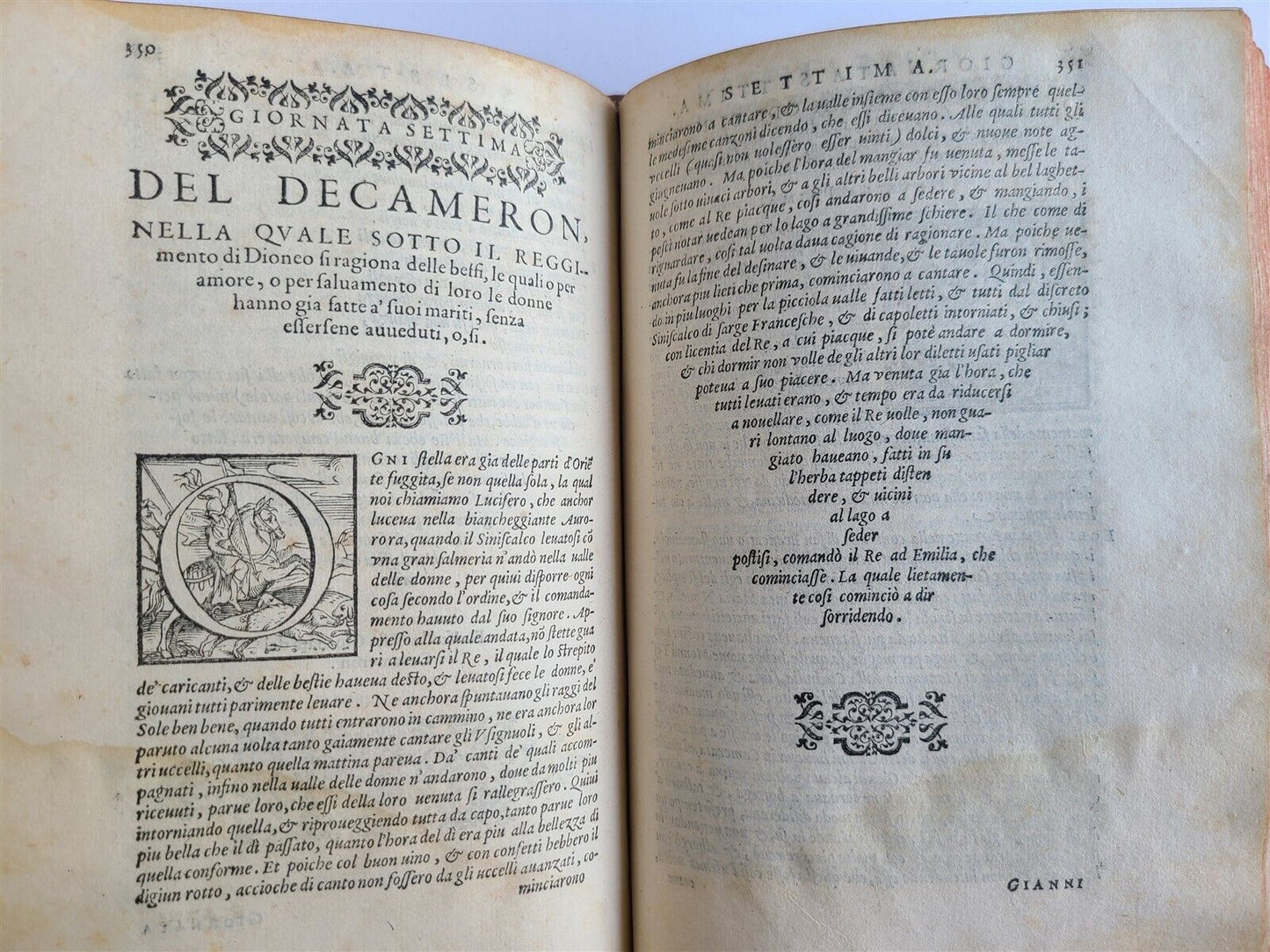 1573 IL DECAMERON by Giovanni BOCCACCIO antique 16th CENTURY