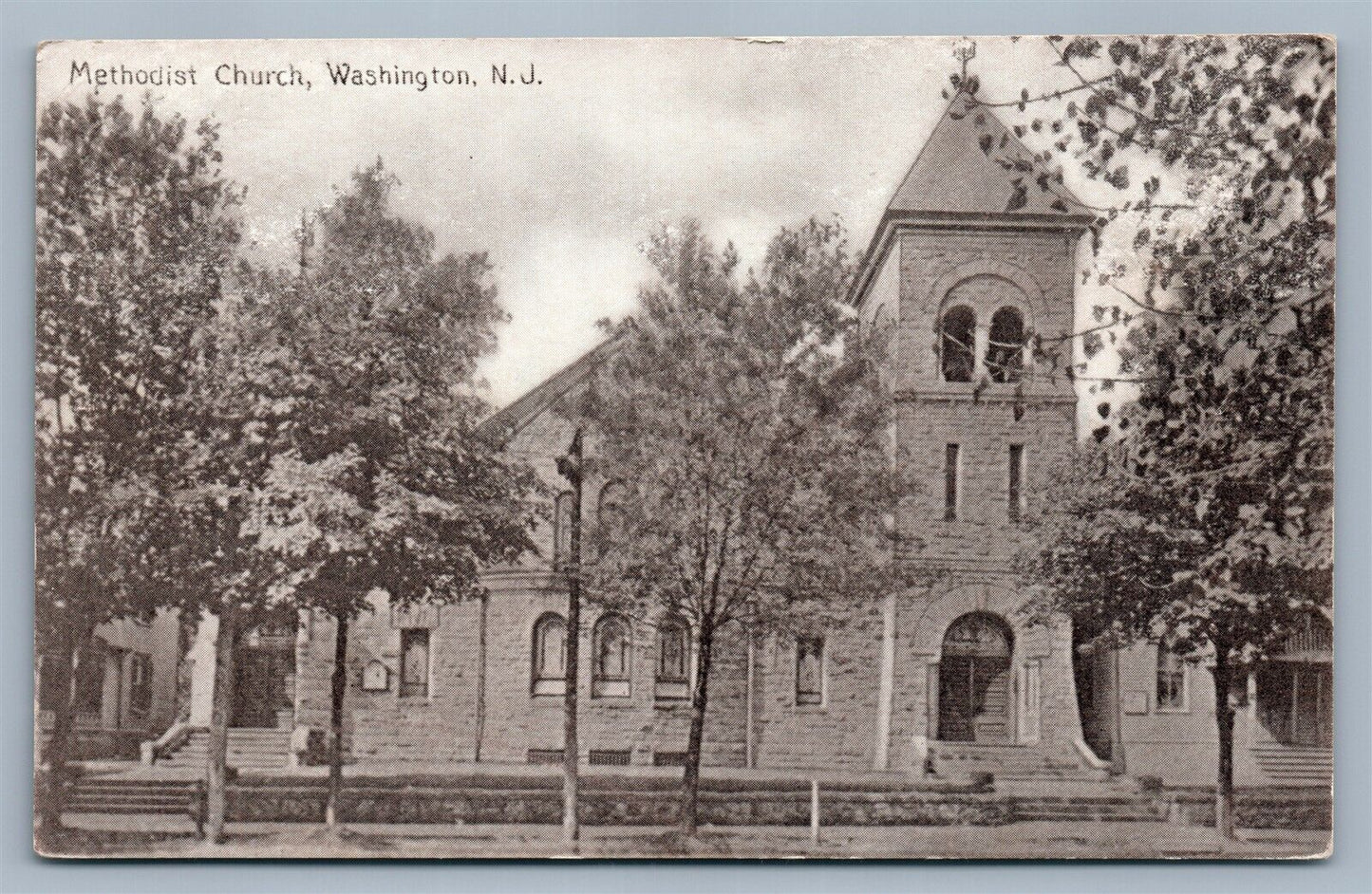 WASHINGTON NJ METHODIST CHURCH ANTIQUE POSTCARD