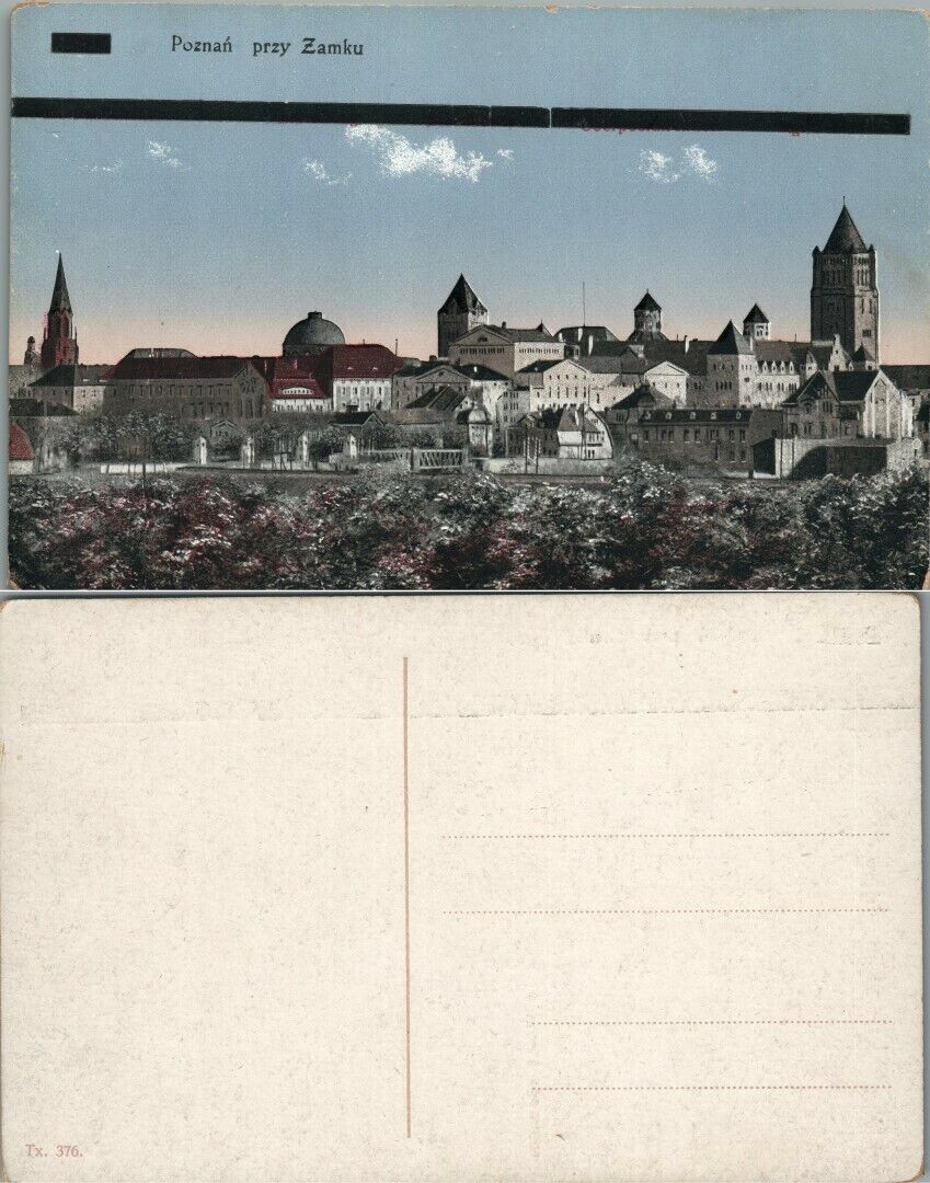 VINTAGE POLISH POSTCARD POZNAN PRZY ZAMKU POLAND