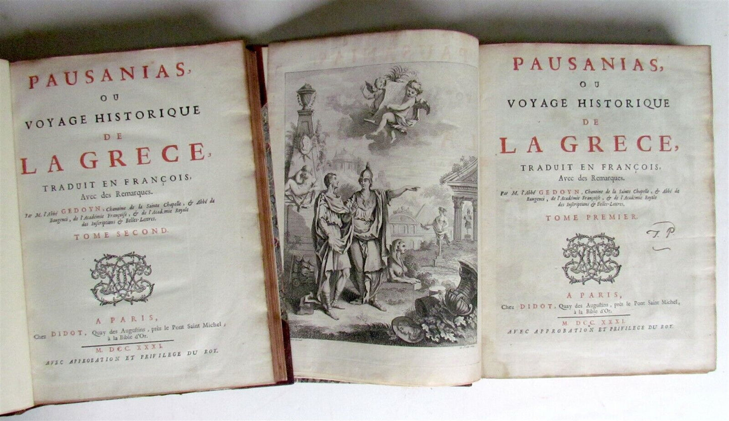 1731 Pausanias ou Voyage de La Grece antique in French ILLUSTRATED