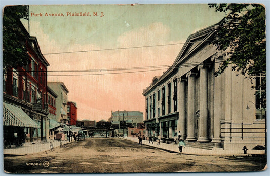 PLAINFIELD NJ PARK AVENUE ANTIQUE POSTCARD