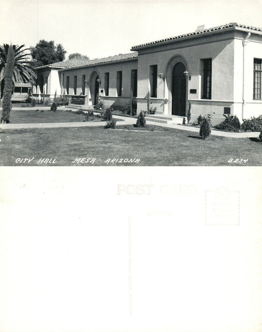 MESA AZ CITY HALL VINTAGE REAL PHOTO POSTCARD RPPC