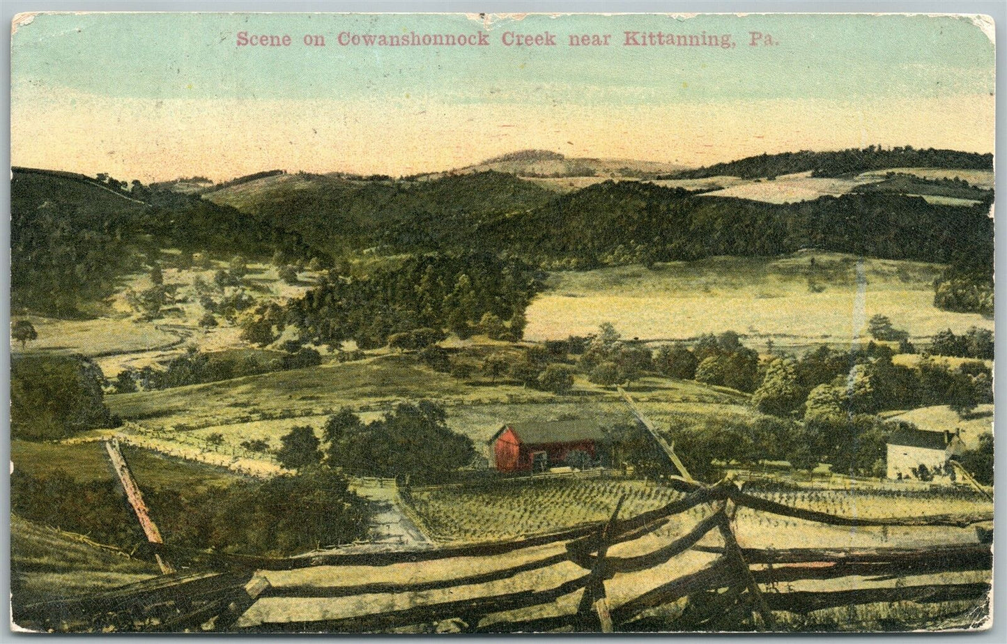 KITTANNING PA COWANSHONNOCK CREEK 1912 ANTIQUE POSTCARD