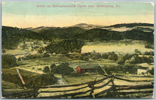 KITTANNING PA COWANSHONNOCK CREEK 1912 ANTIQUE POSTCARD