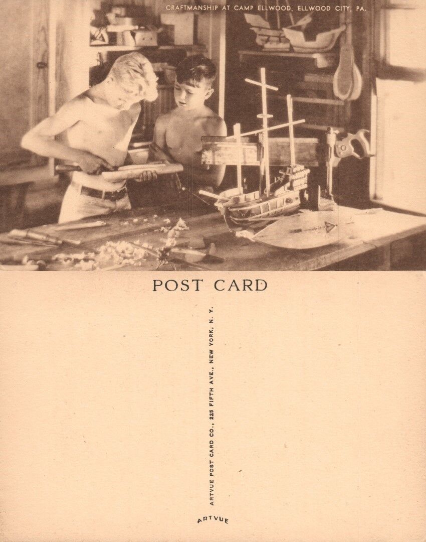 ELLWOOD CITY PA KIDS CAMP ELLWOOD VINTAGE POSTCARD