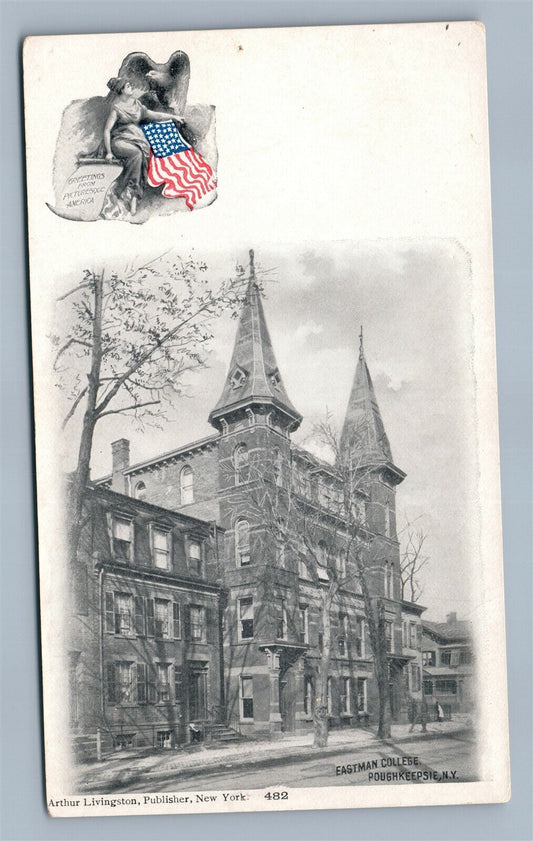 POUGHKEEPSIE NY EASTMAN COLLEGE ANTIQUE POSTCARD by ARTHUR LIVINGSTON