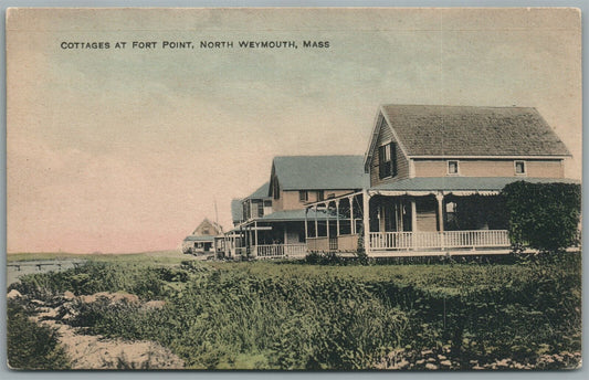 NORTH WEYMOUTH MA COTTAGES ANTIQUE POSTCARD