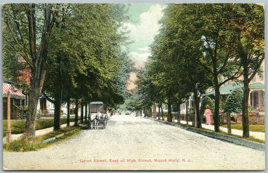 MOUNT HOLLY NJ UNION STREET ANTIQUE POSTCARD