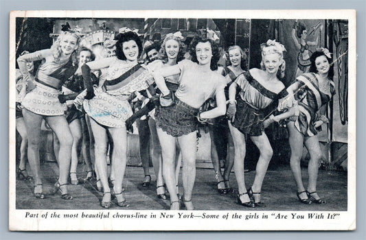 NEW YORK CITY CHORUS-LINE GIRLS ANTIQUE POSTCARD