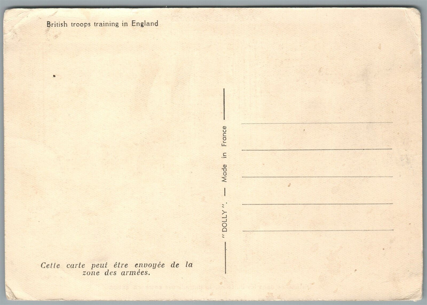 MACHINE GUN BRITISH TROOPS TRAINING in ENGLAND ANTIQUE POSTCARD