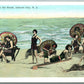 ATLANTIC CITY NJ BEAUTIES ON THE BEACH ANTIQUE POSTCARD collage montage