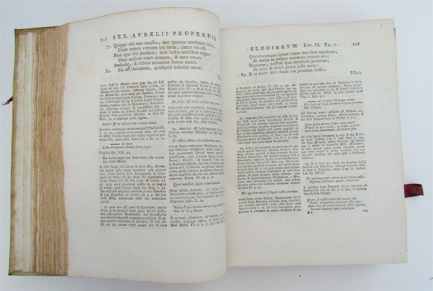 1780 Propertius POETRY Elegiarum UTRECHT ARMORIAL VELLUM BINDING antique