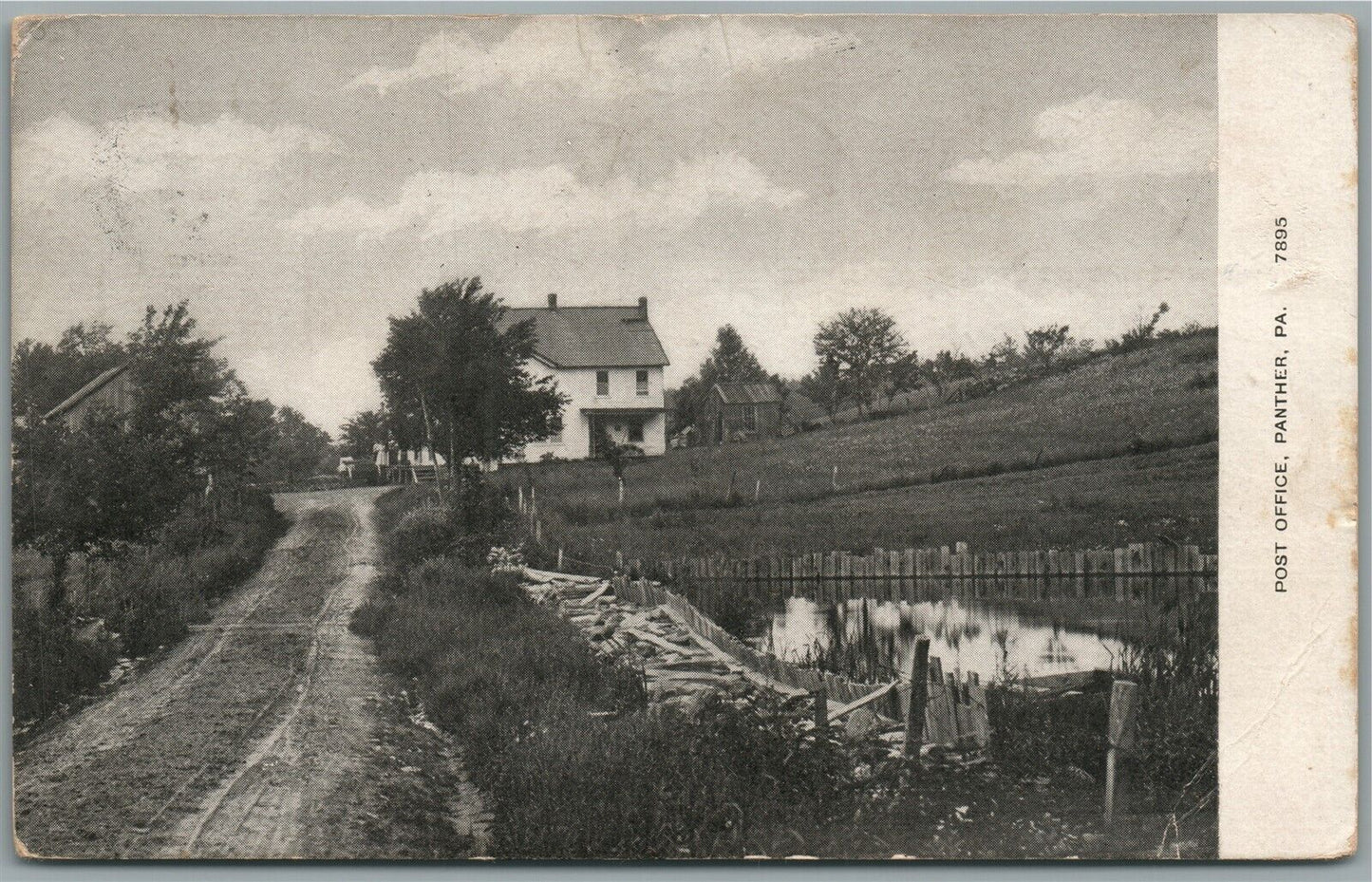 PANTHER PA POST OFFICE ANTIQUE POSTCARD