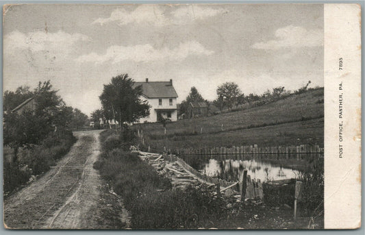 PANTHER PA POST OFFICE ANTIQUE POSTCARD