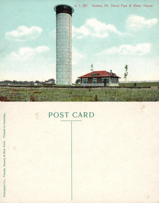 EASTON PA STAND PIPE & WATER HOUSE ANTIQUE POSTCARD