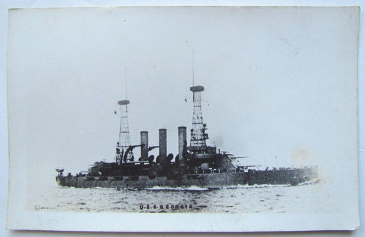 ANTIQUE RPPC REAL PHOTO POSTCARD USS GEORGIA SHIP