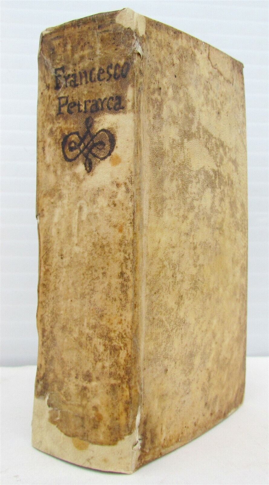 1739 POETRY by PETRARCH antique VELLUM BOUND book LE RIME DI FRANCESCO PETRARCA