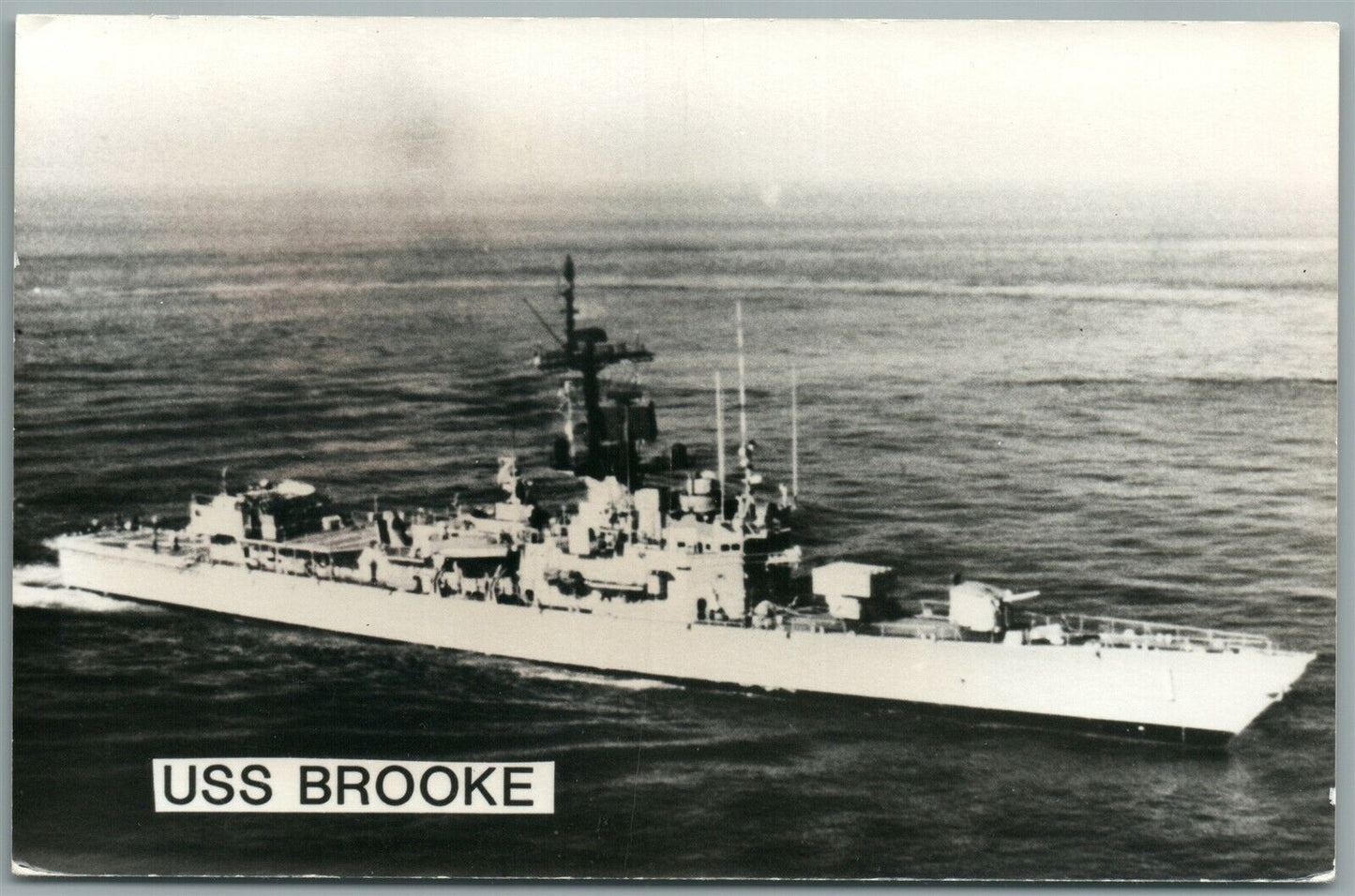 MILITARY SHIP USS BROOKE VINTAGE REAL PHOTO POSTCARD RPPC