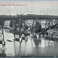 ORLEANS CO. NY CLARK'S MILLS RAILROAD BRIDGE ANTIQUE POSTCARD railway train