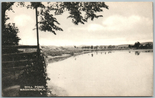 WASHINGTON NJ MILL POND VINTAGE POSTCARD