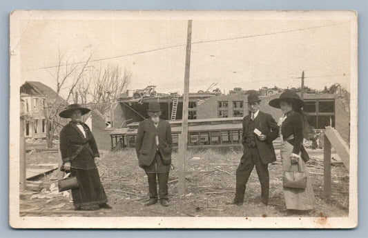 DESTROYED BUILDING ANTIQUE REAL PHOTO POSTCARD RPPC