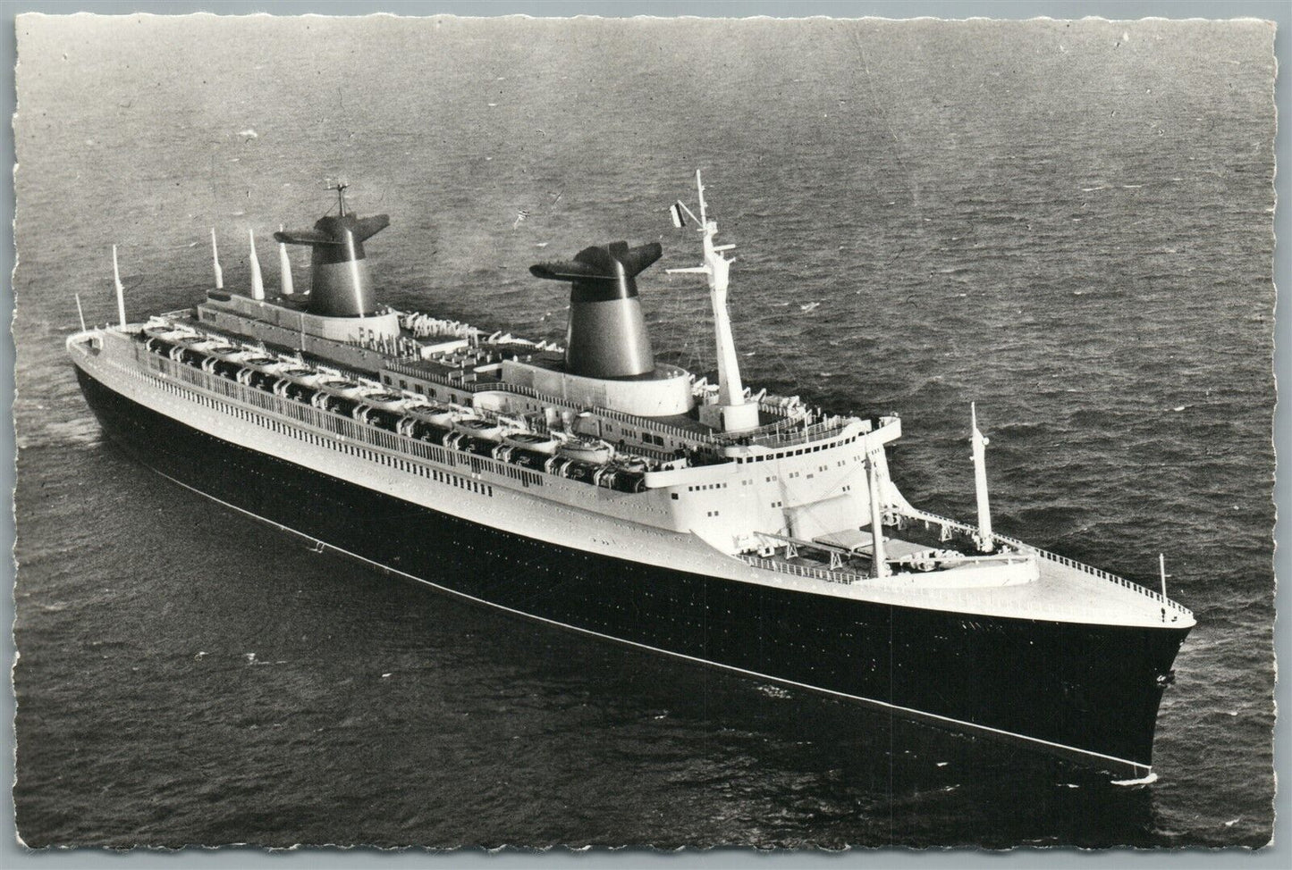 SHIP FRENCH LINE FRANCE VINTAGE REAL PHOTO POSTCARD RPPC