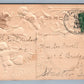 VALENTINE ANTIQUE DEEPLY EMBOSSED 1908 POSTCARD CUPIDS w/ HEARTS