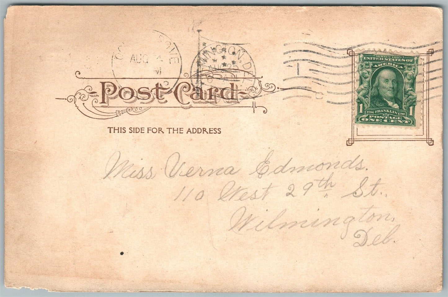 ASBURY PARK NJ AT THE FOOT OF ASBURY AVENUE UNDIVIDED 1906 ANTIQUE POSTCARD