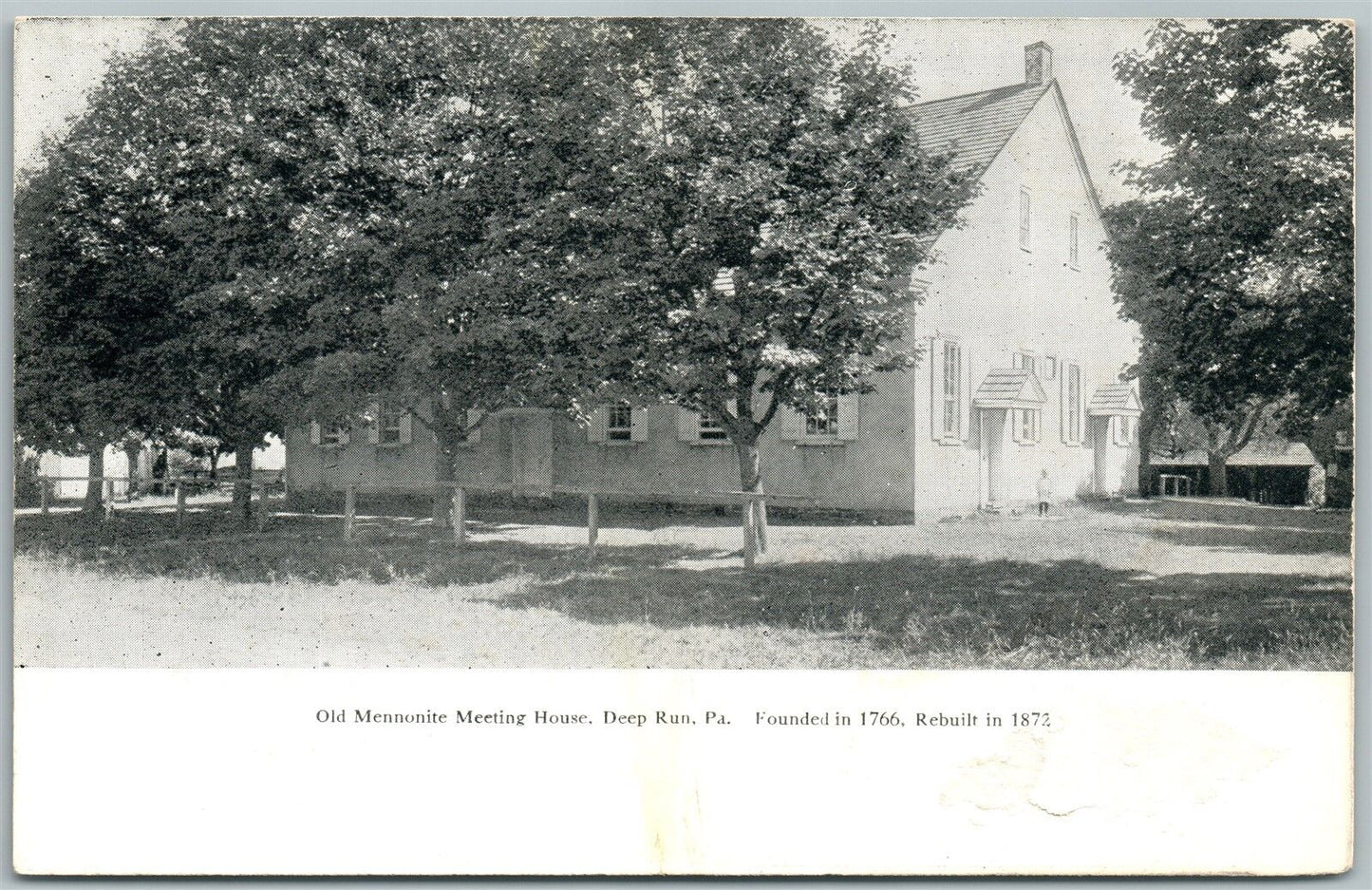 DEEP RUN & PERKASIE BUCKS CO PA MEETING HOUSE RAILWAY STATION ANTIQUE POSTCARD