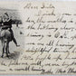 LOOKING BACKWARDS RIDING DONKEY ATLANTIC CITY N.J. ANTIQUE 1905 POSTCARD
