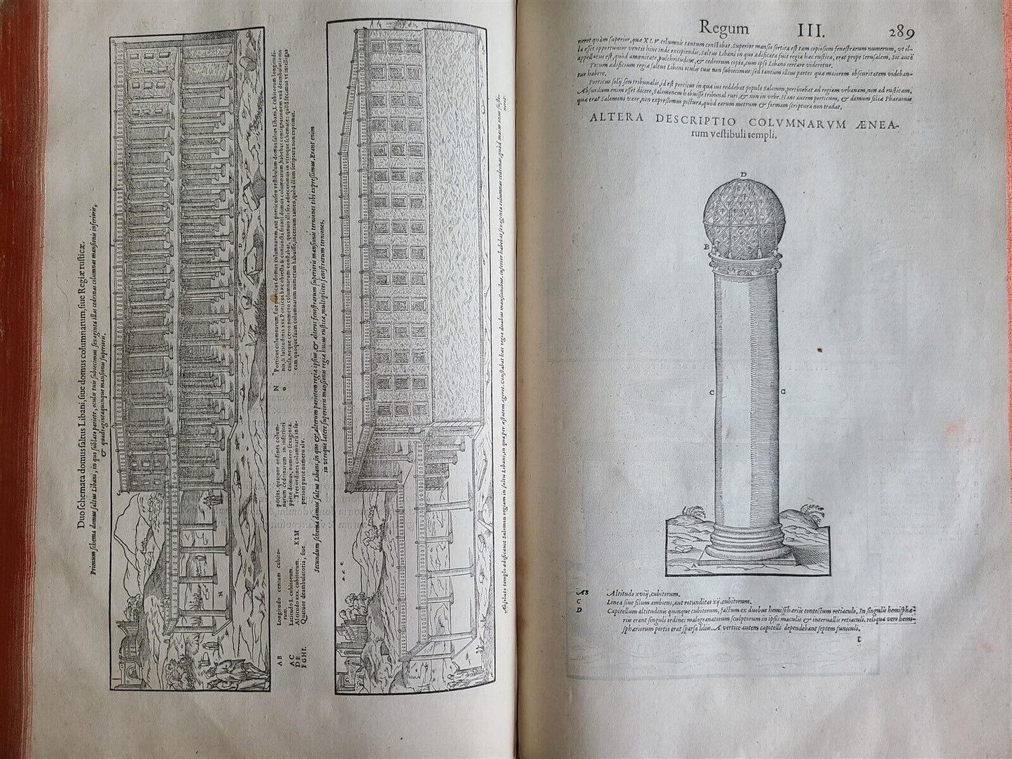 1573 BIBLE in LATIN ILLUSTRATED 3 LARGE FOLIO VOLUMES 16th century ANTIQUE