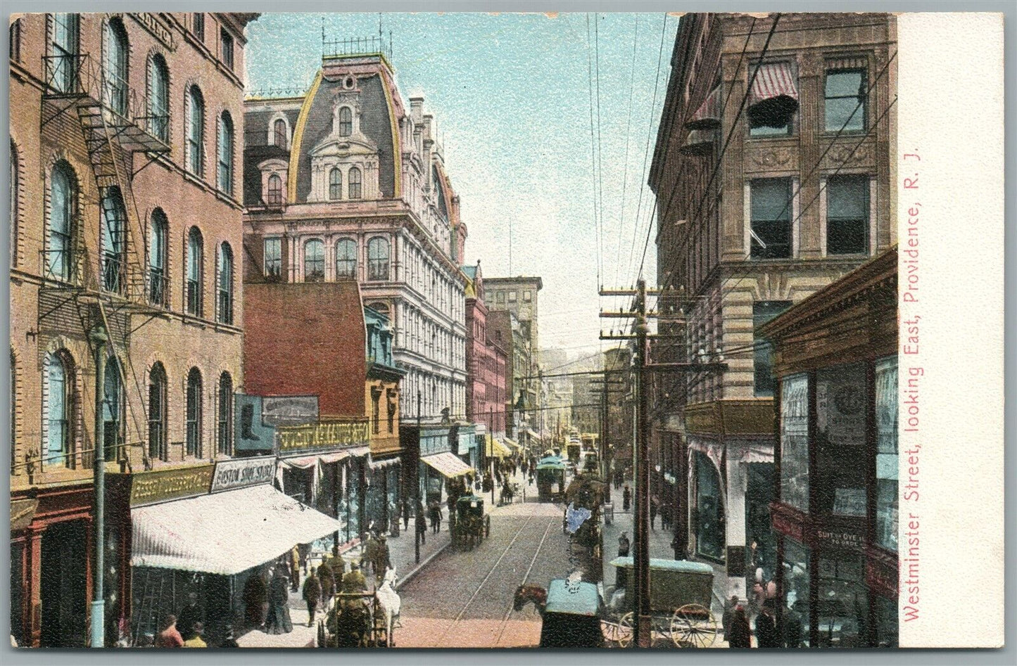 PROVIDENCE RI WESTMINSTER STREET ANTIQUE POSTCARD