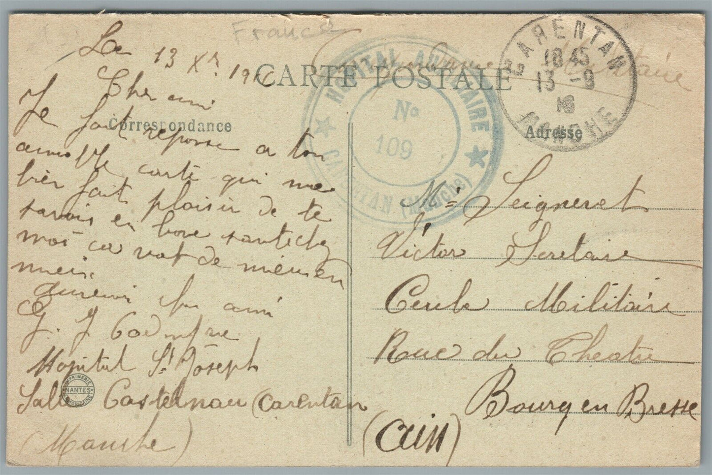 FRANCE CARENTAN UN COIN DU PORT ANTIQUE POSTCARD