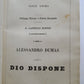 1800s ALESSANDRO DUMAS DIO DISPONE in ITALIAN antique