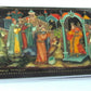 RUSSIAN LACQUE BOX PALEKH HAND PAINTED SIGNED trinket vintage GOLDEN COCKEREL