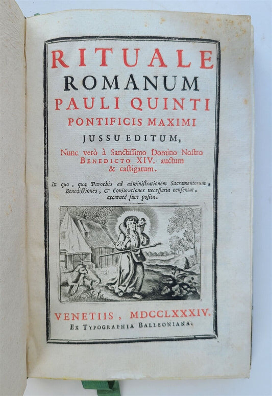 1784 RITUALE ROMANUM antique LITURGICAL 18 th CENTURY BOOK in LATIN