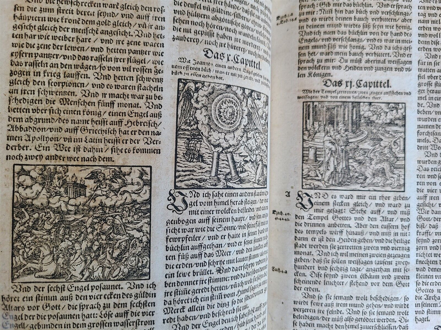 1597 BIBLE ILLUSTRATED by JM Bocksberger & Jost Amman FOLIO antique GERMAN