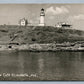 CAPE ELIZABETH ME TWO LIGHT HOUSES 1949 VINTAGE REAL PHOTO POSTCARD RPPC