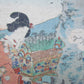 JAPANESE WOODBLOCK PRINT TRITYCH 3 geishas EDO PERIOD