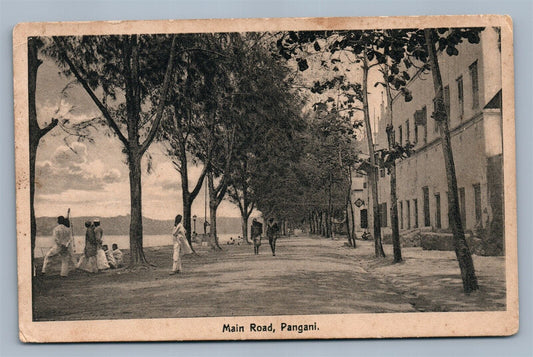 TANZANIA PANGANI MAIN ROAD ANTIQUE POSTCARD