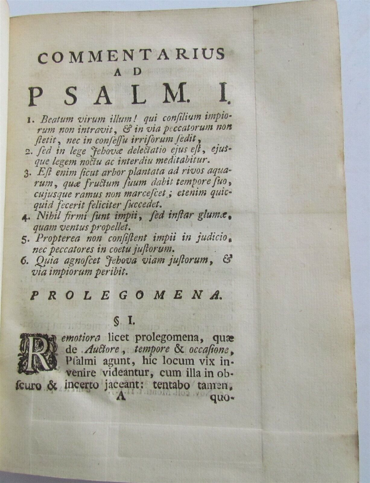 1762 Commentarius ad Psalmos by HERMAN VENEMA antique VELLUM BINDING