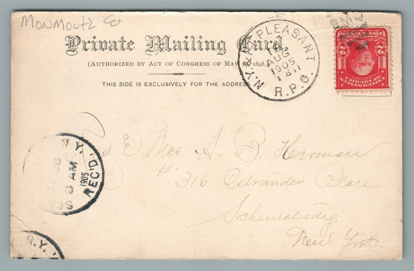 SHREWSBURY NJ VIEWS ANTIQUE POSTCARD PRIVATE MAILING CARD SCHOOL CHURCH