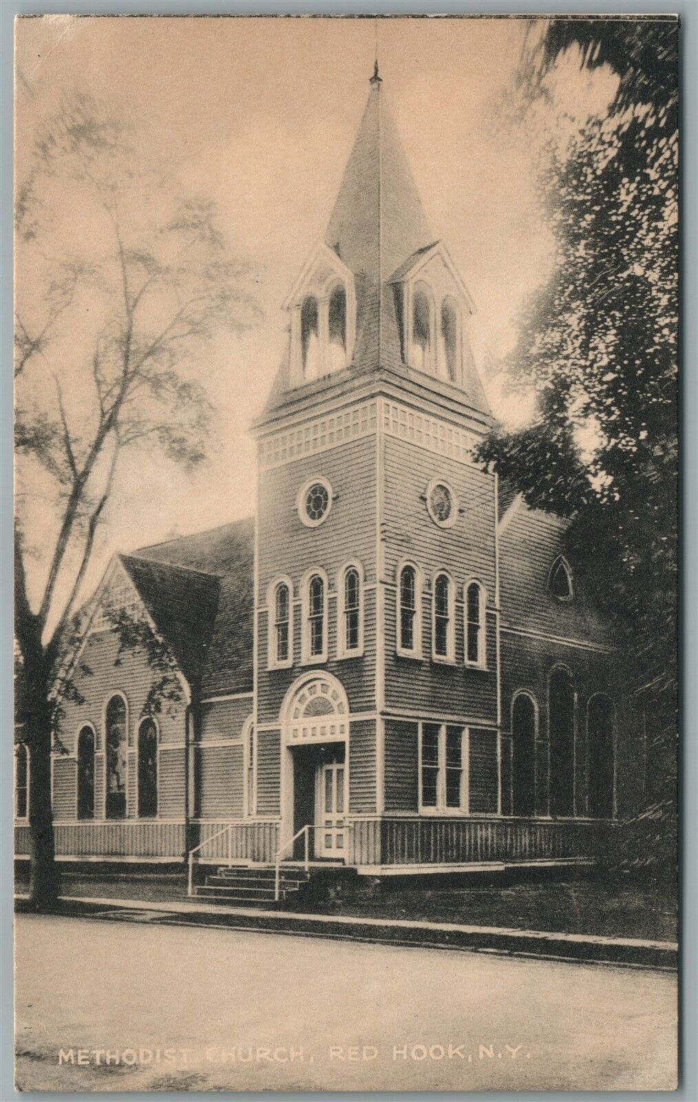 RED HOOK NY METHODIST CHURCH ANTIQUE POSTCARD