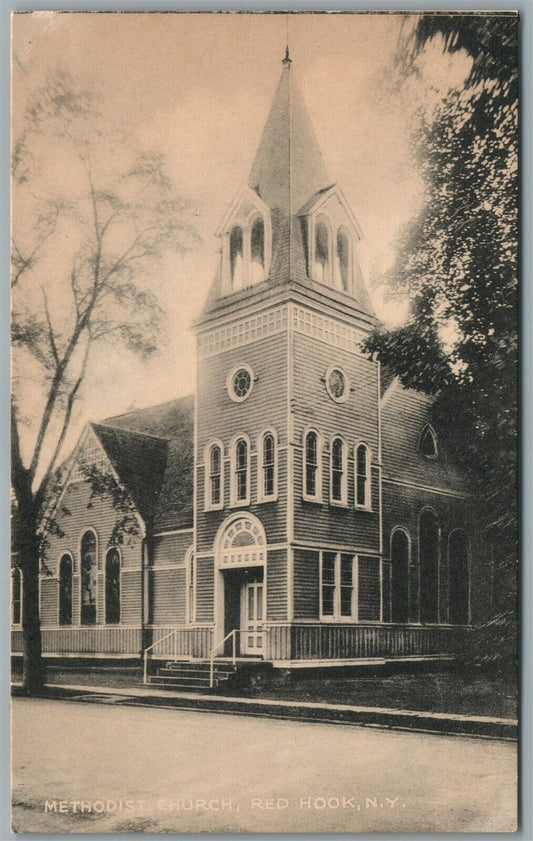 RED HOOK NY METHODIST CHURCH ANTIQUE POSTCARD