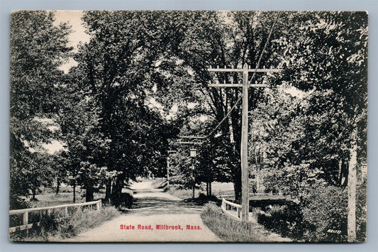 MILLBROOK MA STATE ROAD ANTIQUE POSTCARD